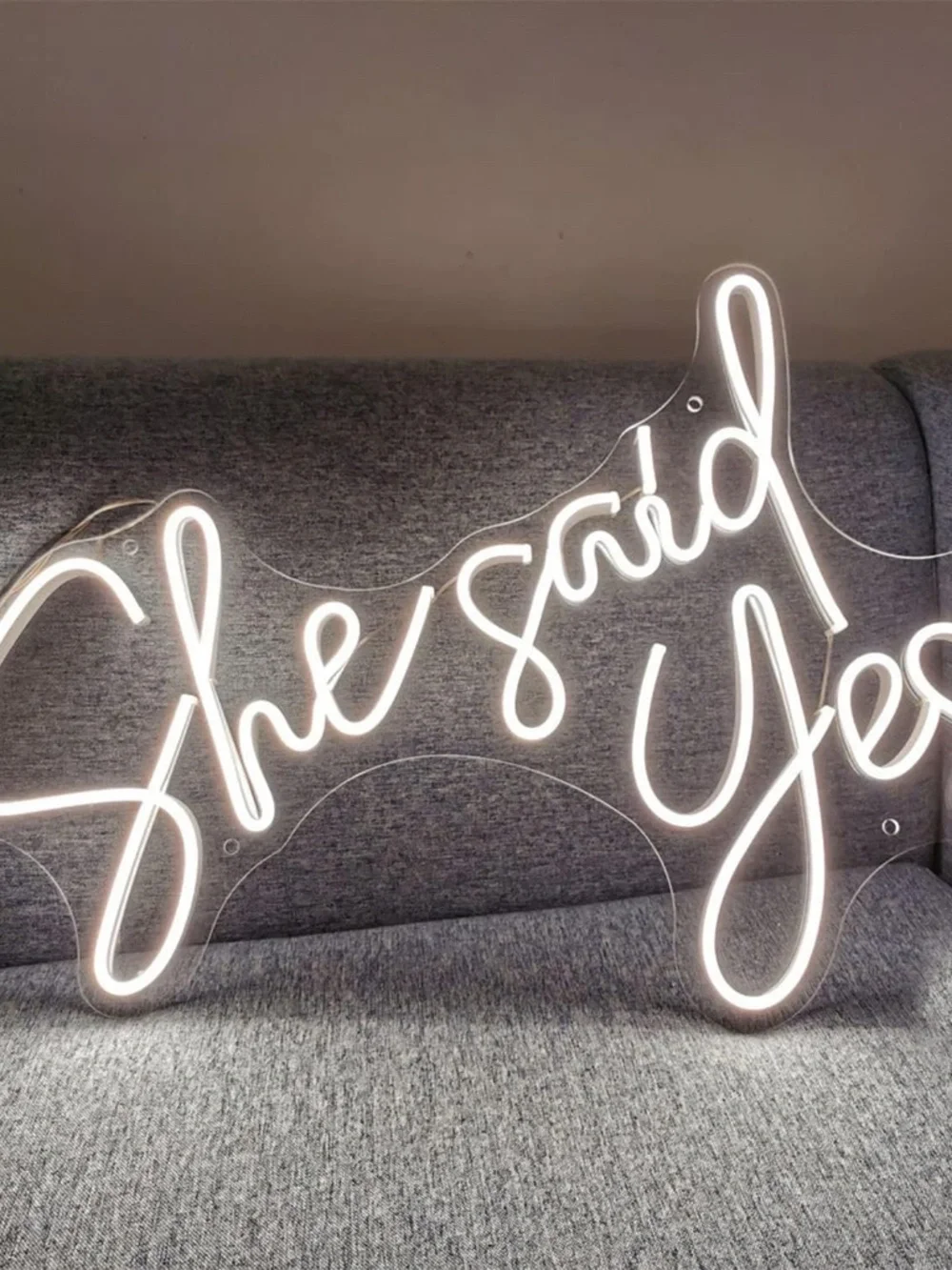 New FARNEW She Said Yes Neon Sign Flex Led Neon Light Logo Custom White